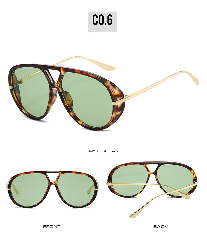 Vintage-Sonnenbrille mit dickem Rahmen, Legierung, Cat-Eye-Sonnenbrille für Damen, neue Mode, blau-grüne Sonnenbrille, Damen, Übergröße, ovale Driving Shades – Detail 15
