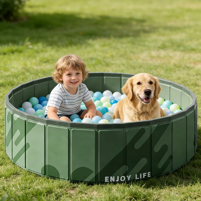 Piscine à balles pliable grande taille, piscine pour animaux de compagnie, pour l'intérieur et l'extérieur, espace de jeu portable pour la maison ou les fêtes 1