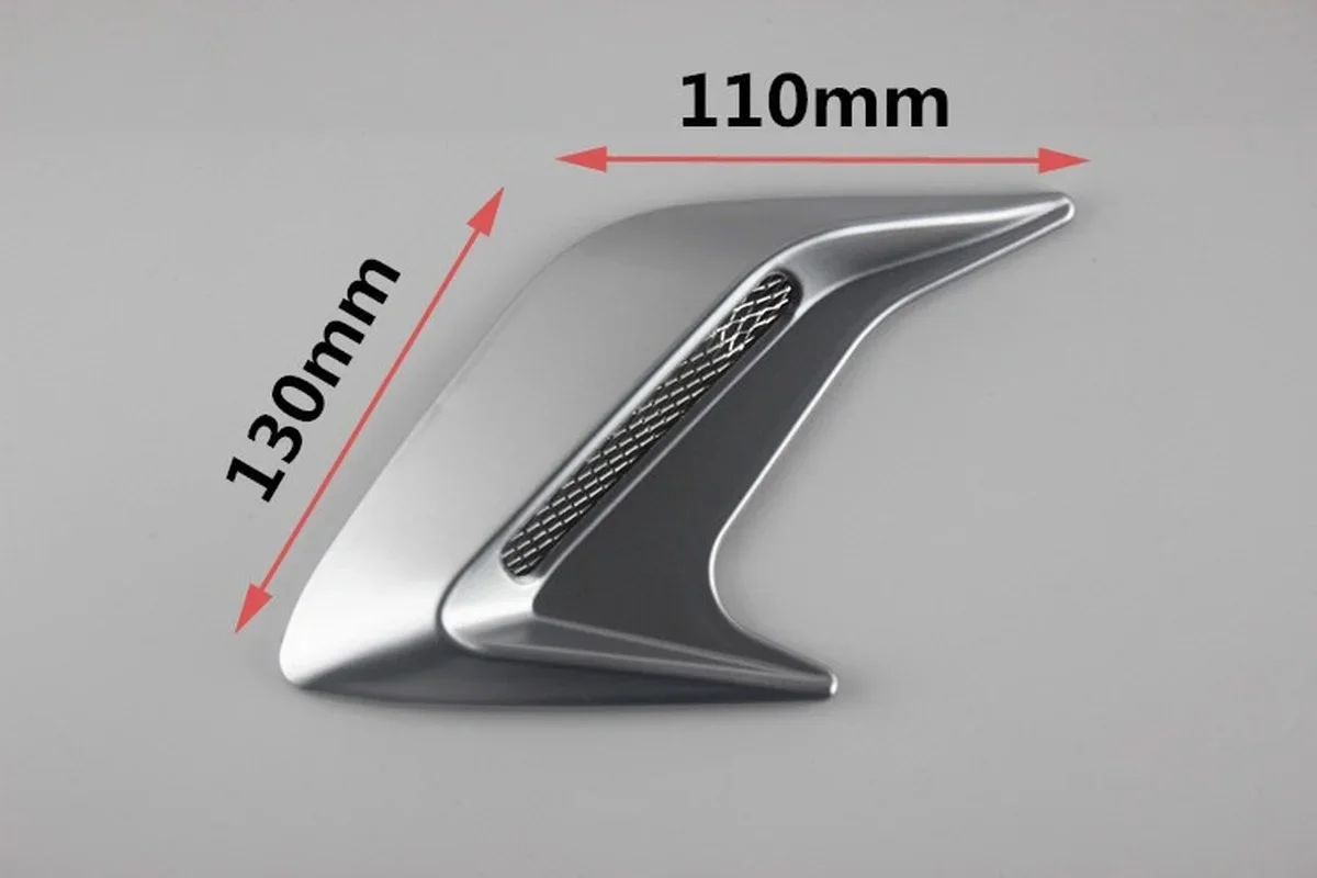 2 Pcs ABS Plastic Car Fender Stickers Car Body Trim Accessories Side Air Outlet Air Flow Mudguard Inlet Sticker Shark Gill Outlet Simulation Exterior Decoration