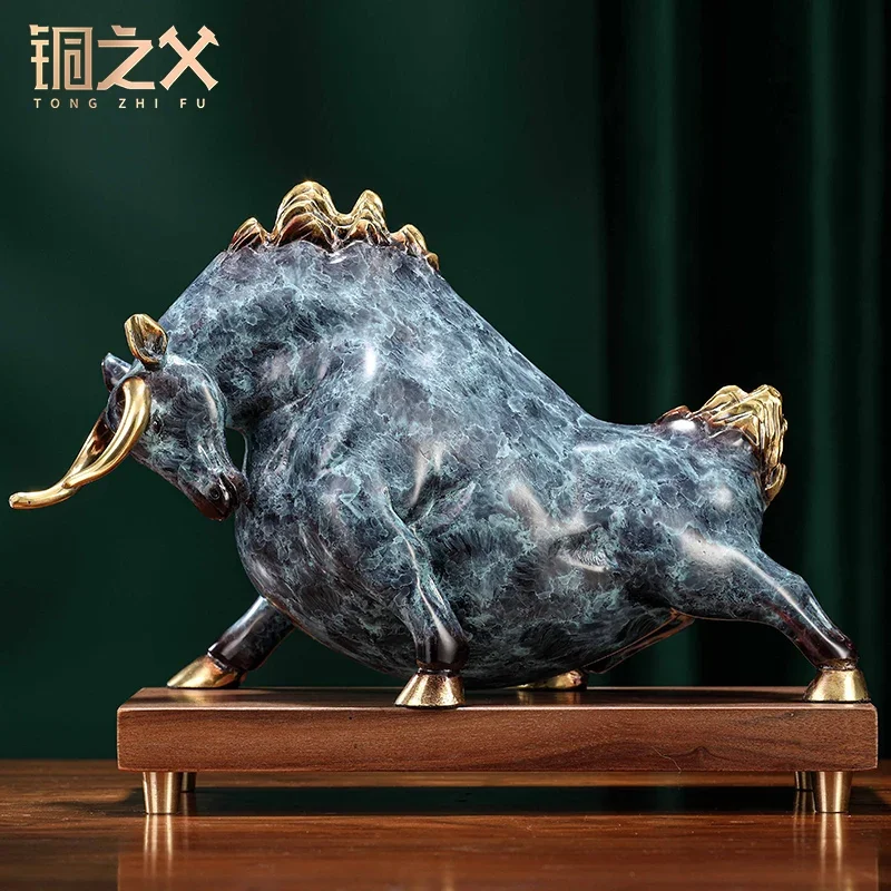 

[Kaishan Liye] Pure copper ox decoration crafts decoration office porch business gifts opened