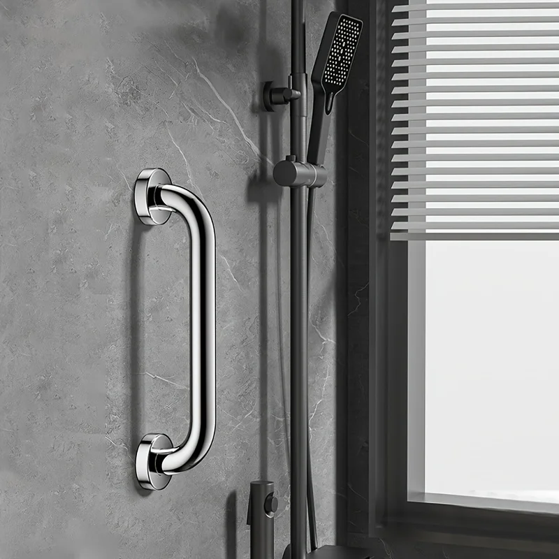 1/2 Piece Bathroom Handrail Safe and Accessible for Disabled and Elderly Non Slip Toilet Handrail Stainless Steel Sturdy bathroom handrail