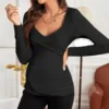 Women Maternity Breastfeeding Tee Nursing Tops Solid Long Sleeve T-shirt Plus Size S-XL Maternity Clothing Tees 5