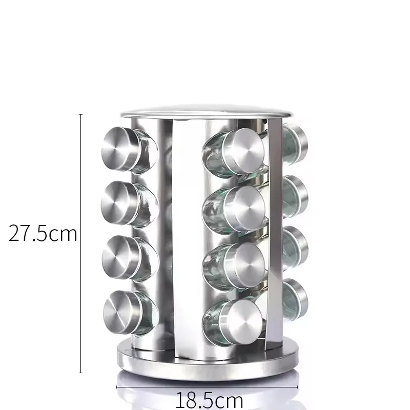 Multi-tier Stainless Steel Rotating Spice Rack 360 Degree Turntable Spice Jar Organizer Kitchen