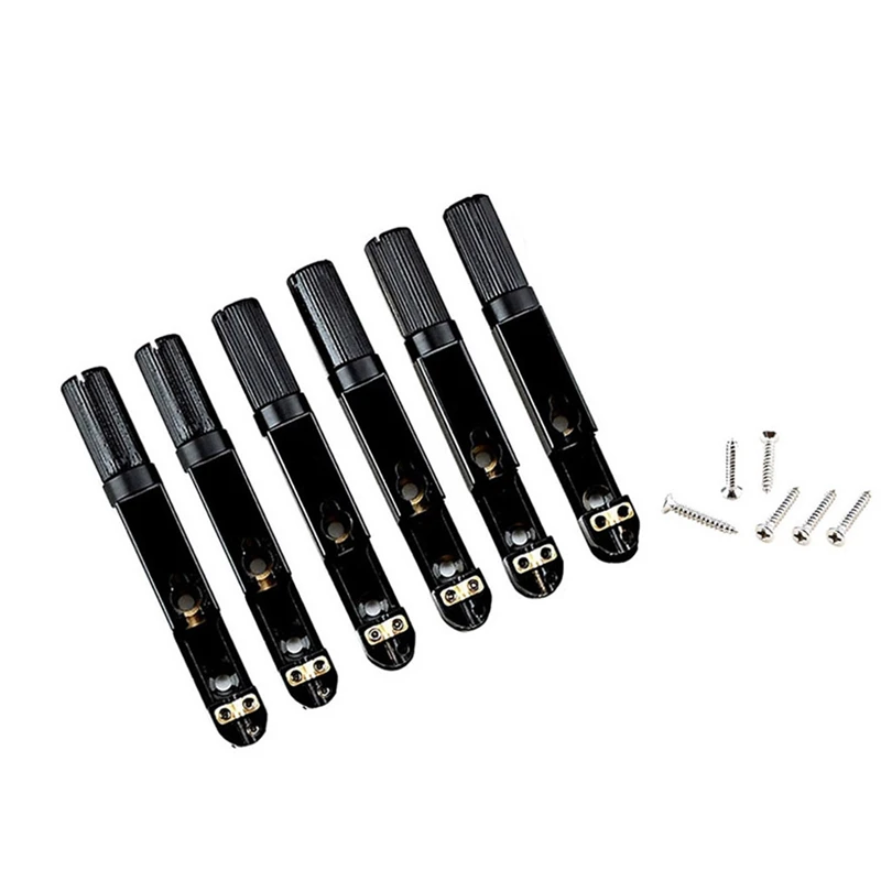 

Black Single Headless Guitar Bridge Headless Fanned Fret Guitar Bridge Accessories For 6 String Electric Guitar