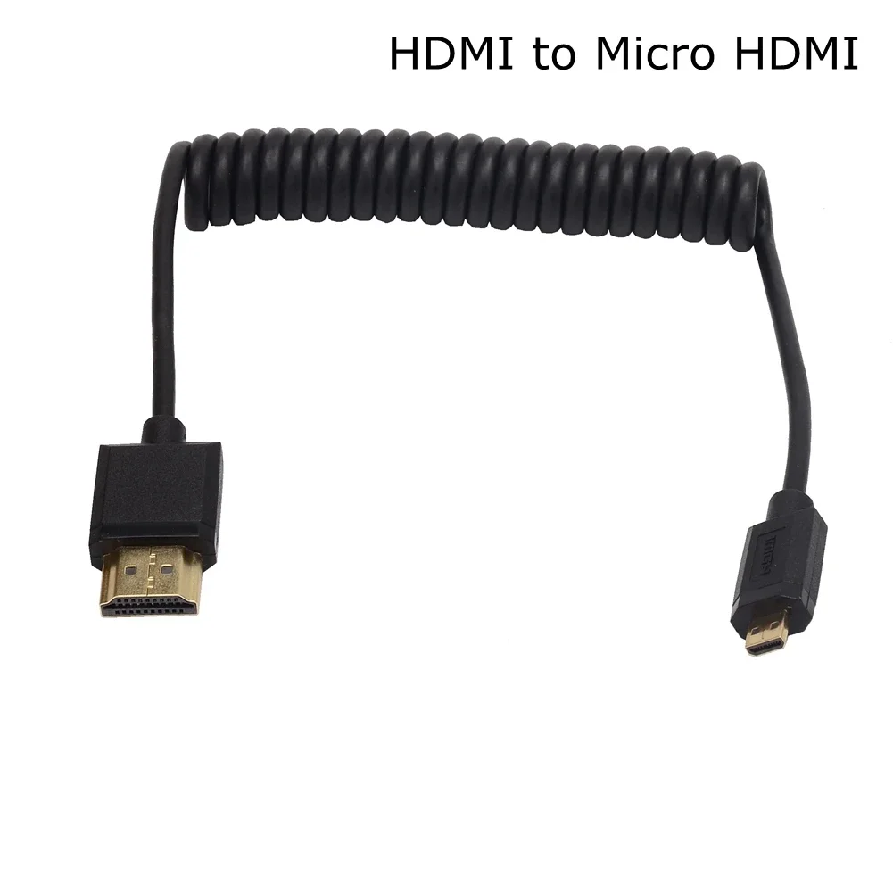 Фото OD 3,2 мм супер-тонкий HDMI2.0 к Мини и микро HDMI-совместимый эластичный пружинный изгиб камеры Гибкий тонкий кабель HD 2K 4K @ 60 Гц №4