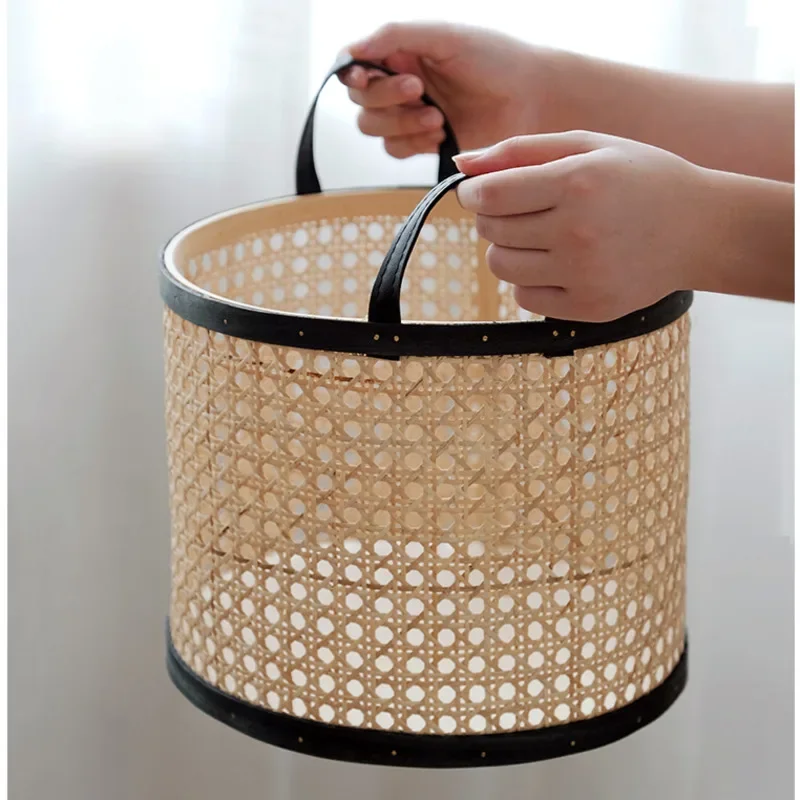 Hand-woven Rattan Storage Basket, Hexagonal Mesh, Desktop Organizer, Versatile Scenes, Laundry Basket, Japanese, Simple Items 5