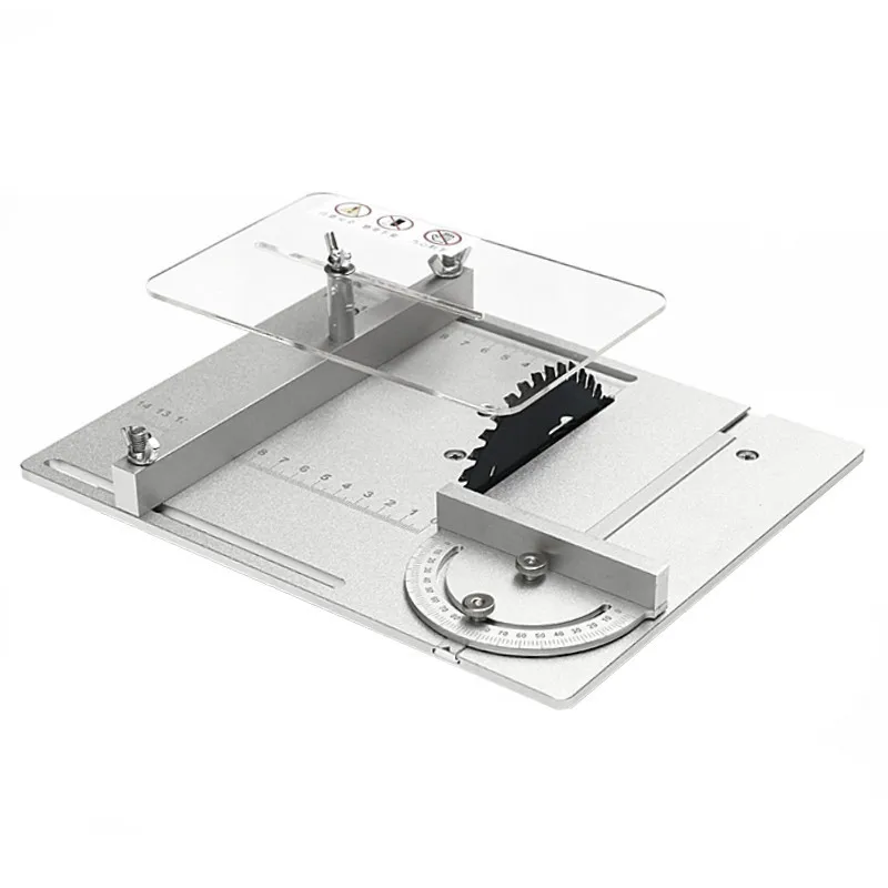 Aluminium Mini Table Saw Insert Plate Circular Saw Flip Board Miter Gauge Guide Set Woodworking Workbench