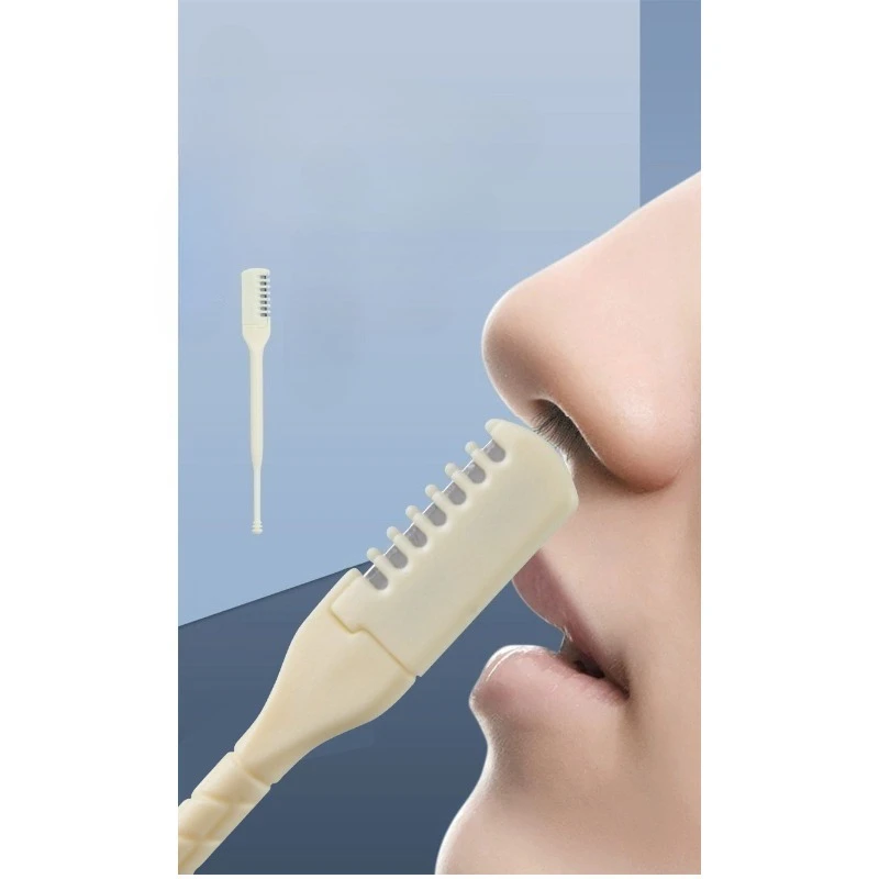 코 머리 칼 수동 안전 청소 코 머리 트리머 더블 헤드 코 머리 칼 휴대용 남성용 코 머리 칼