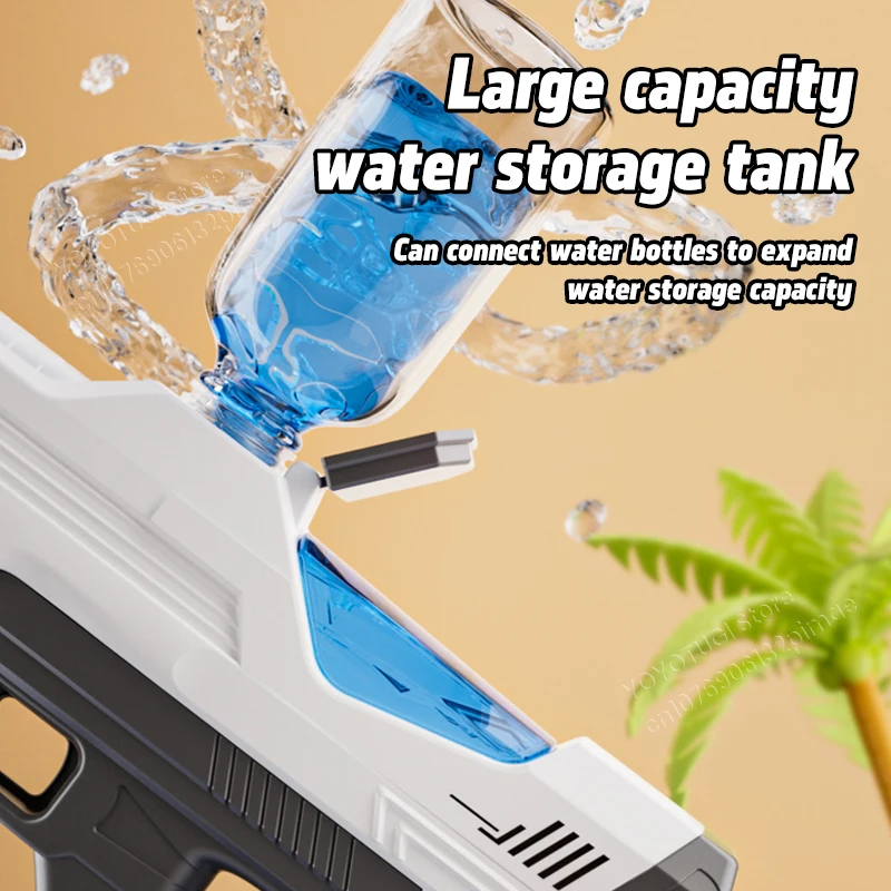 Summer Pulse Electric Water Gun Large Capacity Automatic Water Absorption Colorful Light Children's Outdoor Toy Gun