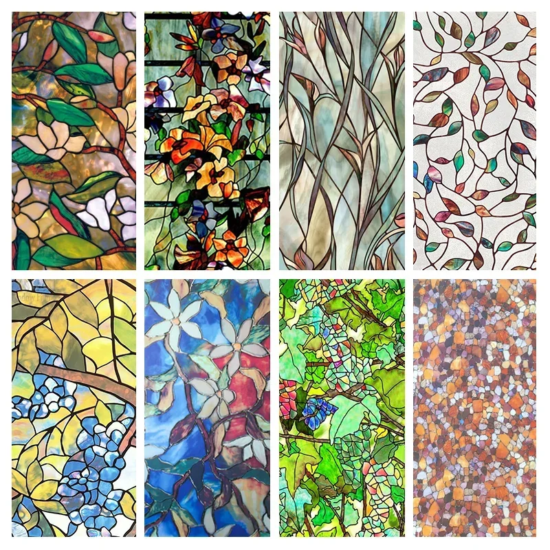 Window Privacy Film Adhesive Film Static Clings 3D Decorative Flower Window Stained Vinyl Glass Christmas Sticker window privacy film window film window sticker