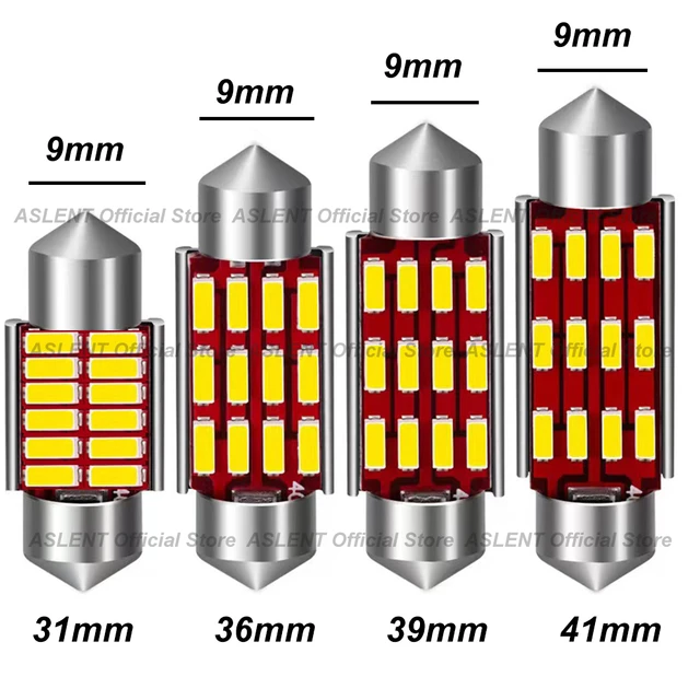 C5W LED Bulb 1Pc C10W Car Interior Lights Canbus Festoon 31mm 36mm 39mm  42mm 2W