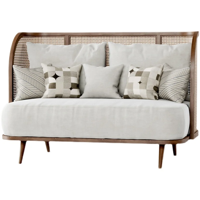 

B & B card сочетание сидений двойной угловой диван-стул из твердой древесины и ротанга Юго-Восточной Азии