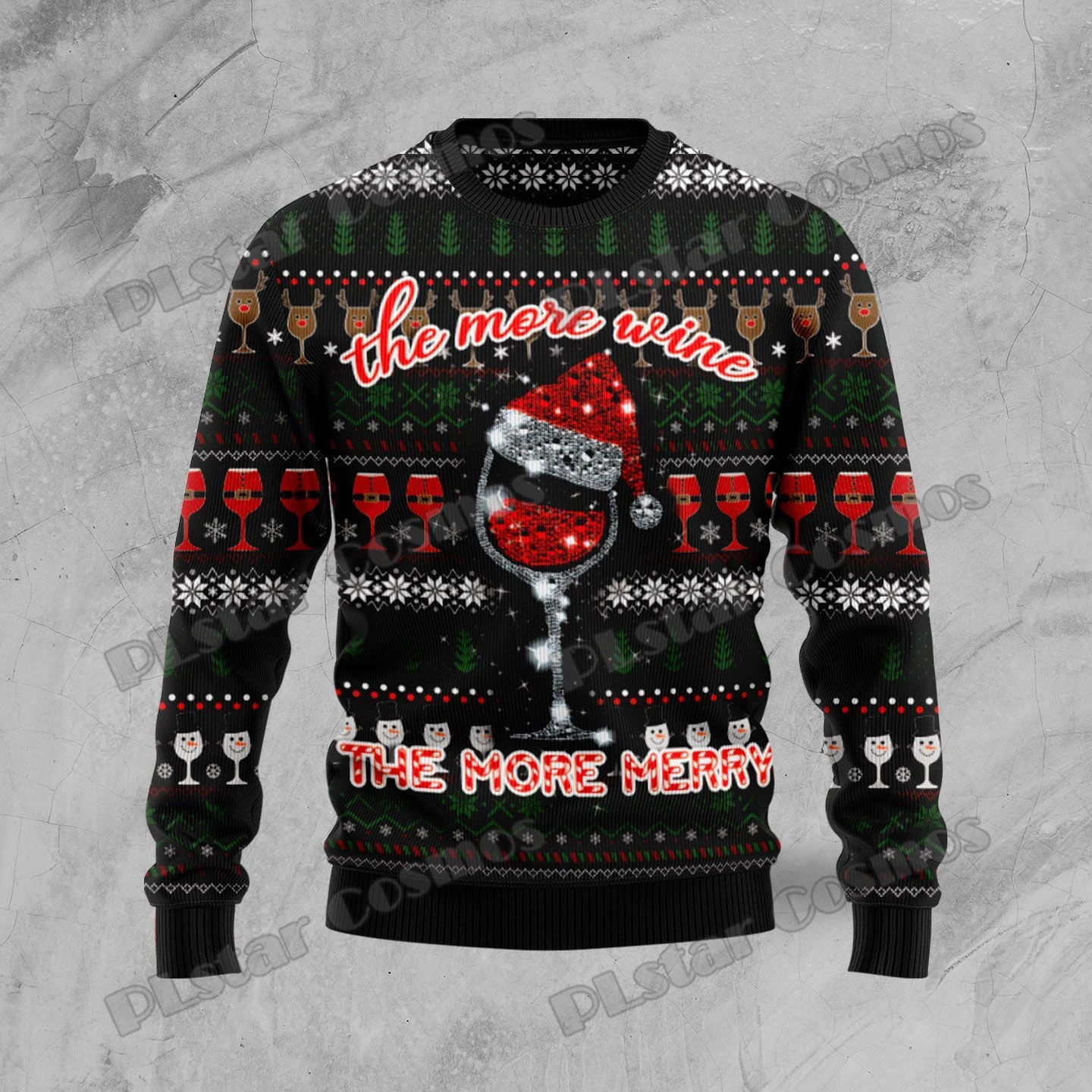 PLstar Cosmos Faultier Zuckerstange 3D-gedruckt Mode Herren Hässlicher Weihnachtspullover Winter Unisex Lässige Strickwaren Pullover MYY06 – Detail 10