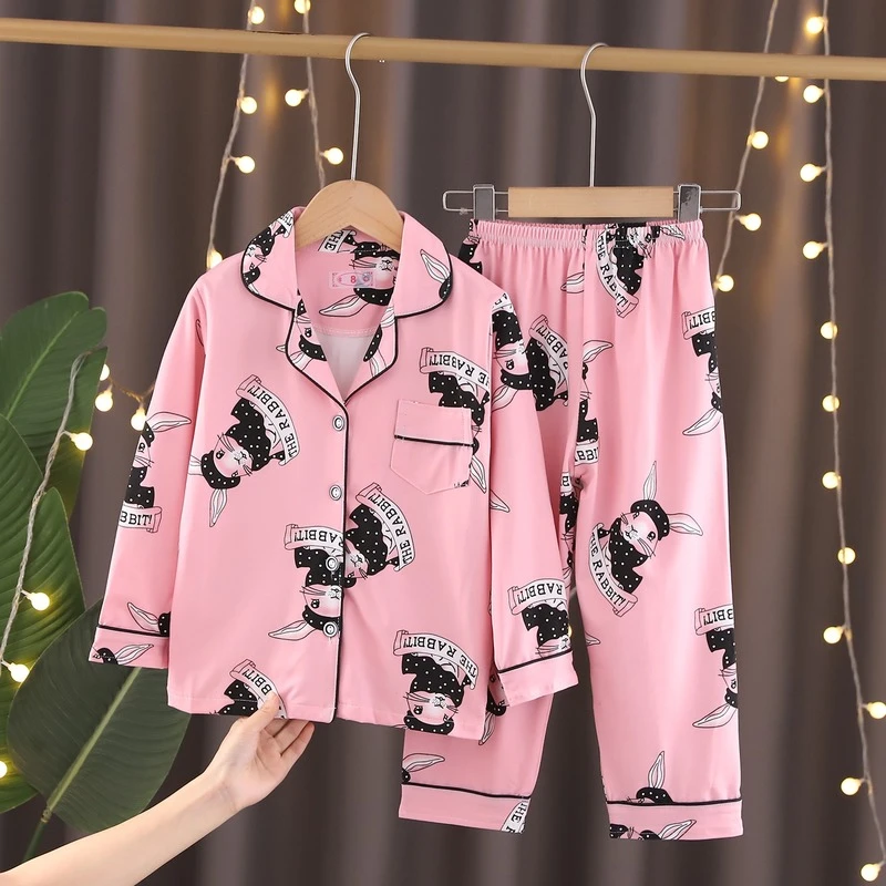 cheap pajama sets	 2022 New Children's Pajama Set Nightwear Long Sleeve Spring Printed Kids Boy Homewear Tracksuit Cute Girls Full Sleepwear Suit expensive pajama sets	