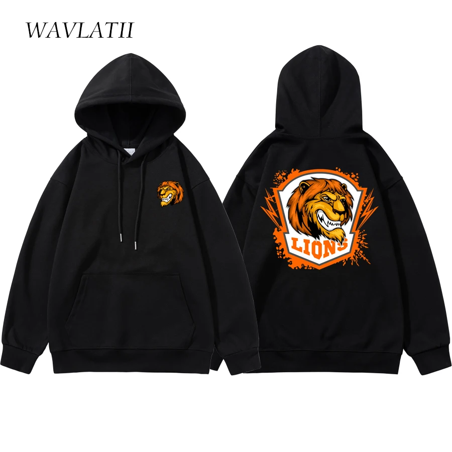 

WAVLATII New Men Cool Printed Hoodies Male Black Oversized Streetwear Red Pullovers Hooded Sweatshirts Tops for Youngth WMH2350