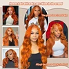 Ginger Orange 13x6 Lace Front Wigs Human Hair 200% Density Body Wave Wig 350 Colored Human Hair Wig Pre Plucked 5