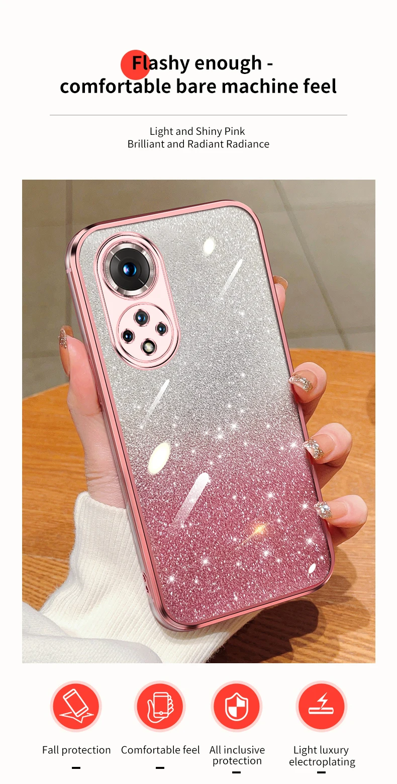 Honor50 Glitter Rabbit Makeup Mirror Holder Case On For Huawei Honor 60 50 90 30 20 Lite 30s Soft Cover Nova 10 11 Pro_voghion.com