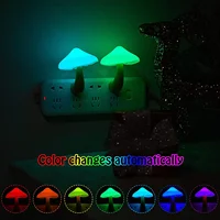 LED Night Lights Mushroom Shape Automatic Sensor Toilet Bedroom Decor Wall Lamps Light-control Sensor Bedroom Light 1