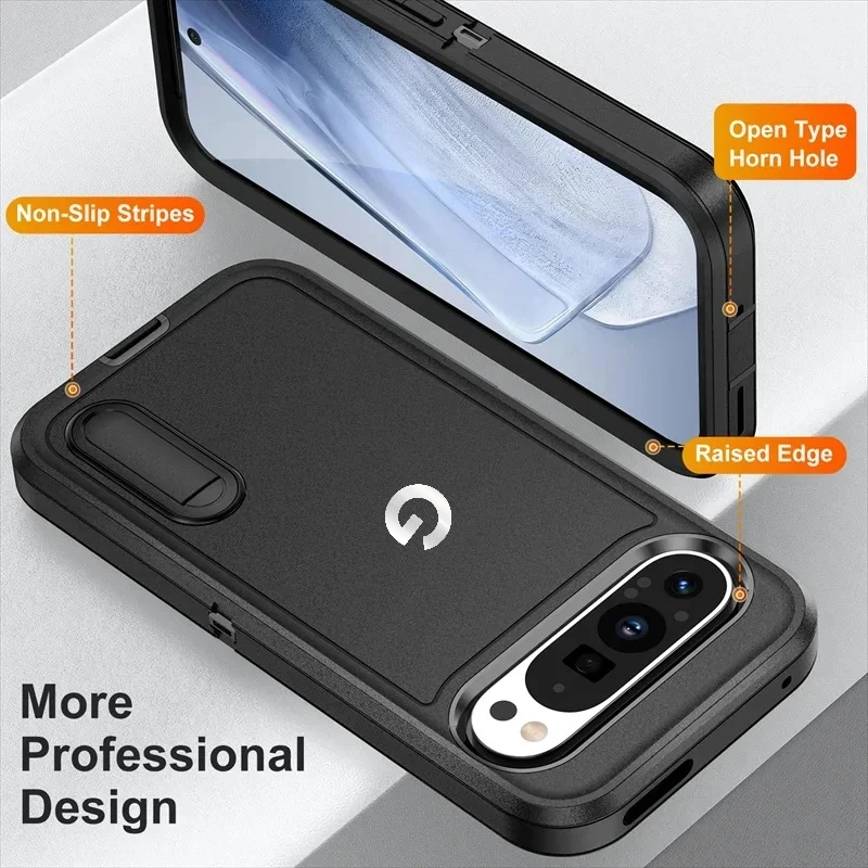 Rugged Hybrid Heavy Armor Invisible Bracket Case, TPU+PC Enhanced Anti-drop Protection