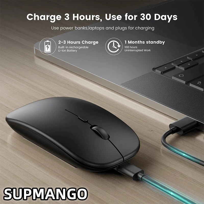Rechargeable Wireless Mouse Single Mode USB 2.4 GHZ RGB 1600DPI Suitable for Laptop Tablet Macbook Game Players wireless mouse gaming mouse