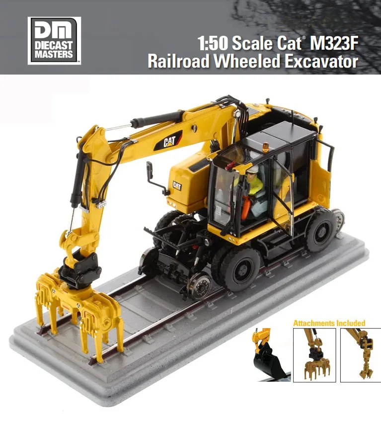 NEW Caterrpillar 1/50 CAT M323F Railroad Wheeled Excavator By Diecast Masters 85661 for collection