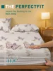 1Simple modern Plant Flower Leaf Butterfly printed matte Fitted Sheet, bedroom printed bed cover, bedding(excluding pillowcases) 3