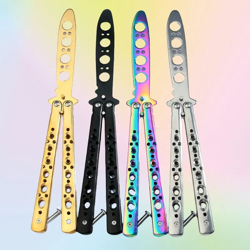 Butterfly Knife Foldable Trainer Portable Stainless Steel Pocket Practice Knife Training Tool For Outdoor Games Folding