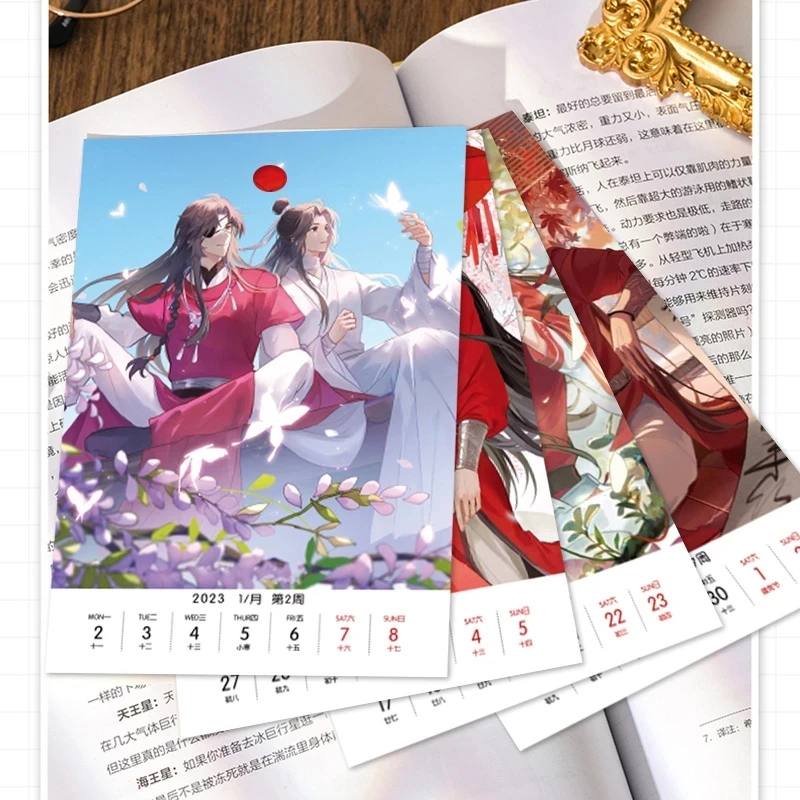 Calendario semanal de bendición oficial de Anime Heaven, calendario de  escritorio con personaje de dibujos animados Tian Guan Ci Fu, planificador  diario, 2023 - AliExpress