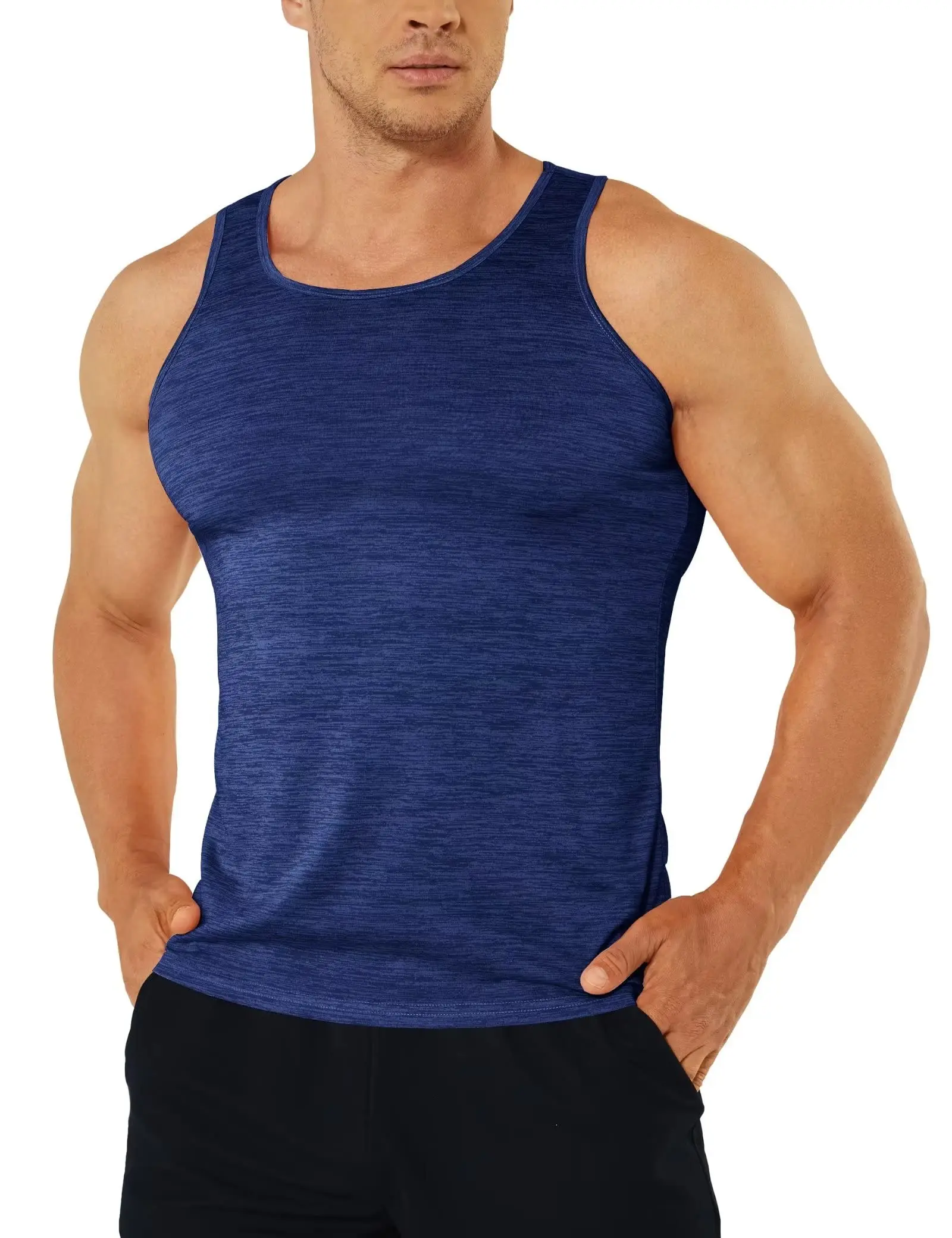 Fitness-Tanktops, schnell trocknende, ärmellose T-Shirts für Herren, Sommer, Fitness-Studio, Workout, Lauf-T-Shirt, Sport, Muskel-Bodybuilding-Westen – Detail 7