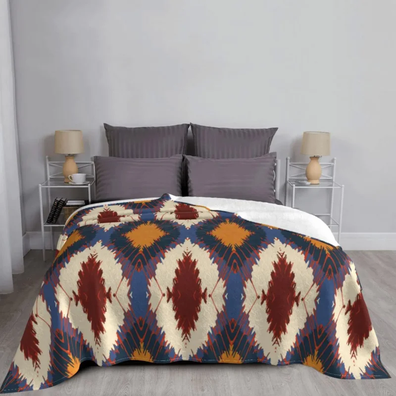 

Bohemian Winter Velvet Blanket, Thin Plush Quilt, Light Breathable, Vintage, for Sofa and Office