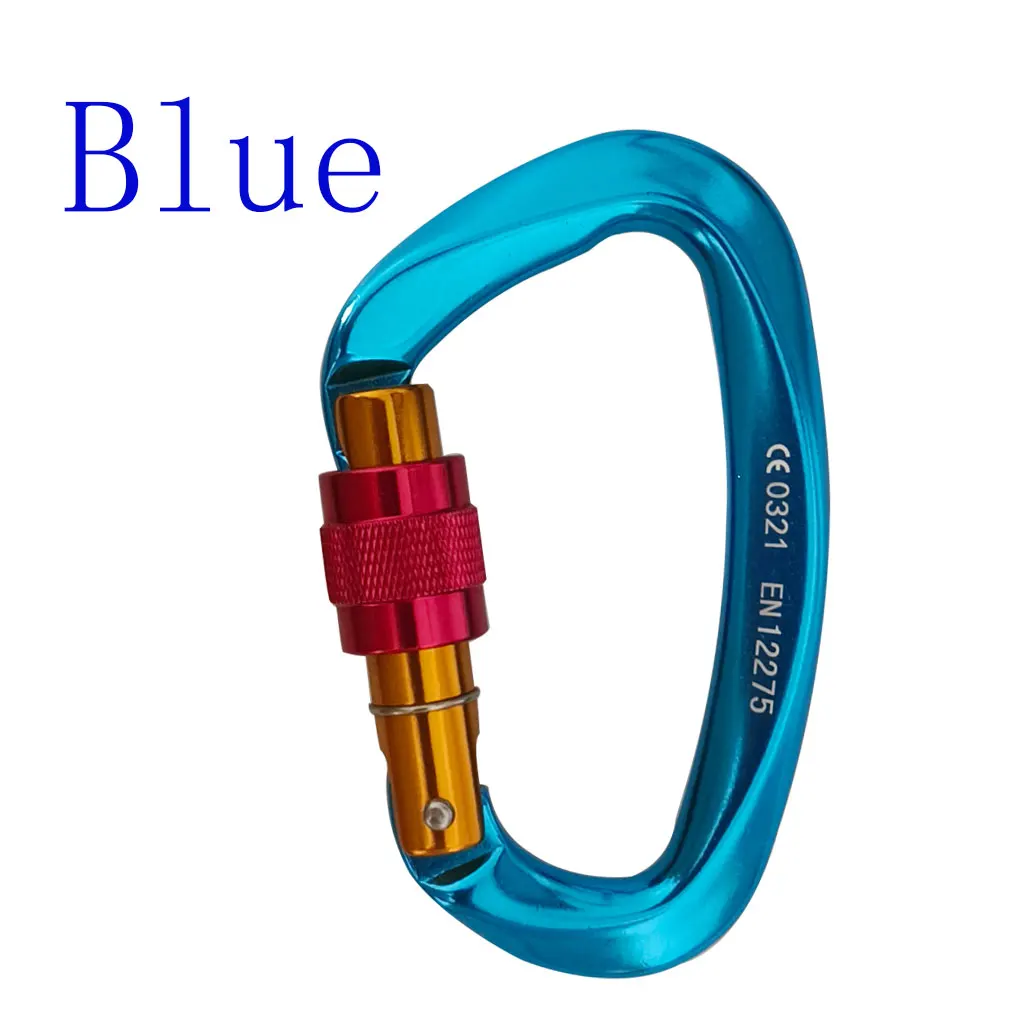 Climbing Carabiner 25KN D Shaped Climbing Carabiner Aluminum Alloy Mountaineering Caving Master Screw Lock Buckle ock Climbing Escalade Equipement Climbing Buckle
