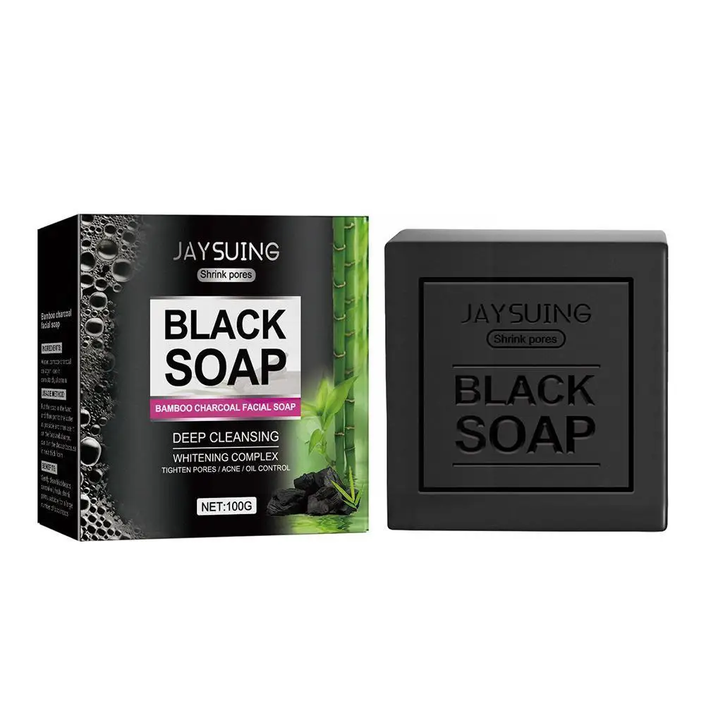 Natural Bamboo Active Charcoal Soap Bar Skin Whitening Soap For Face Body Blackhead Removal Deep