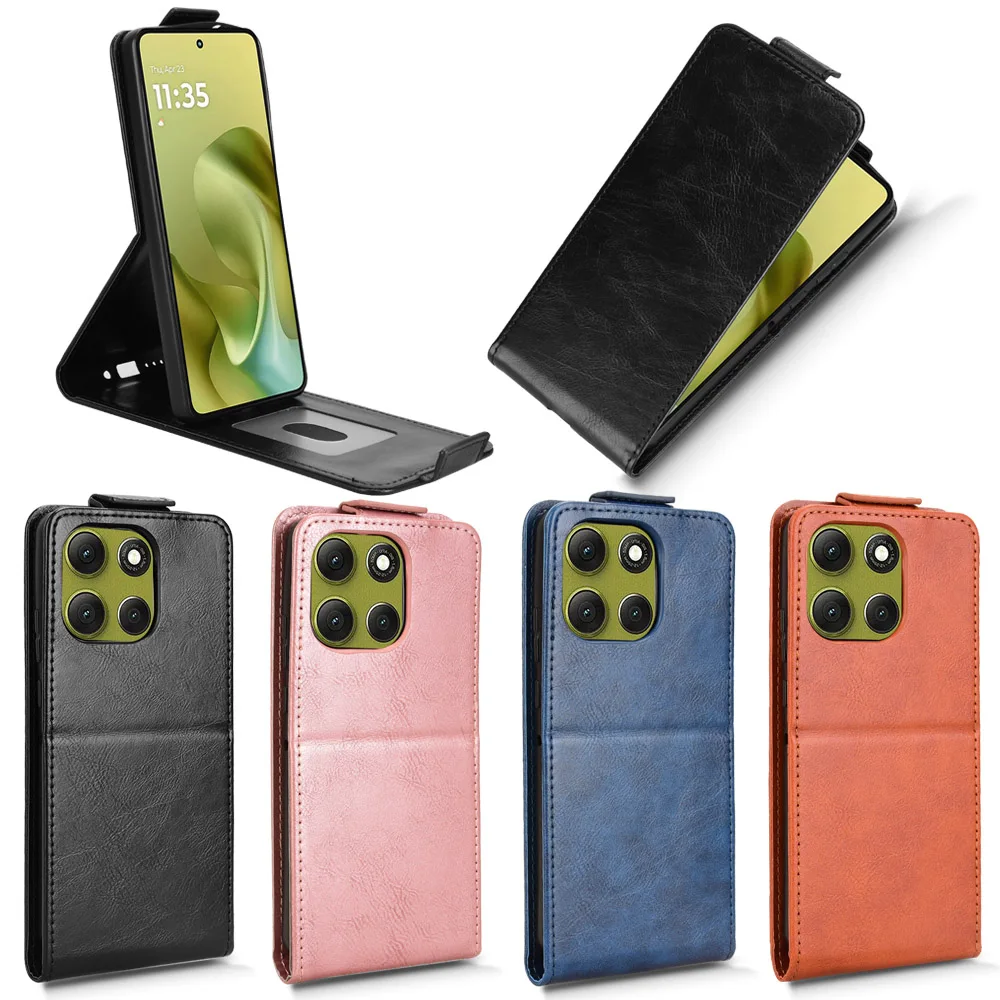 Retro Smooth Leather Vertical Case with Card Holder