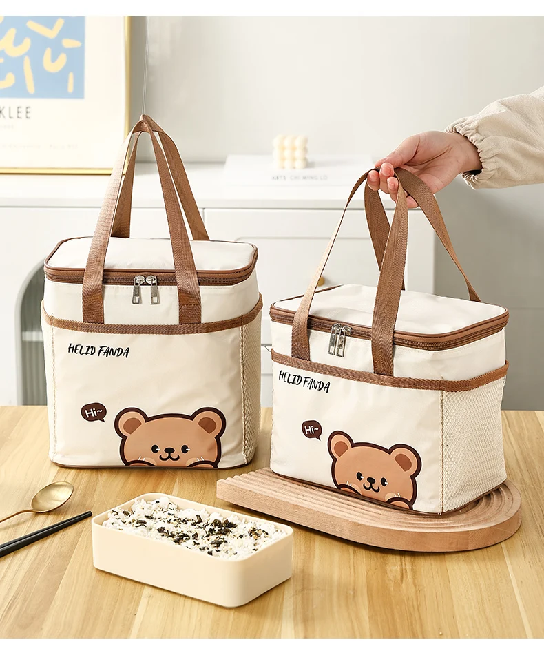 WORTHBUY Cute Thermal Lunch Box Bag Student Portable Large Capacity Insulated Lunch Bag Waterproof Reusable Picnic Cooler Bag_voghion.com