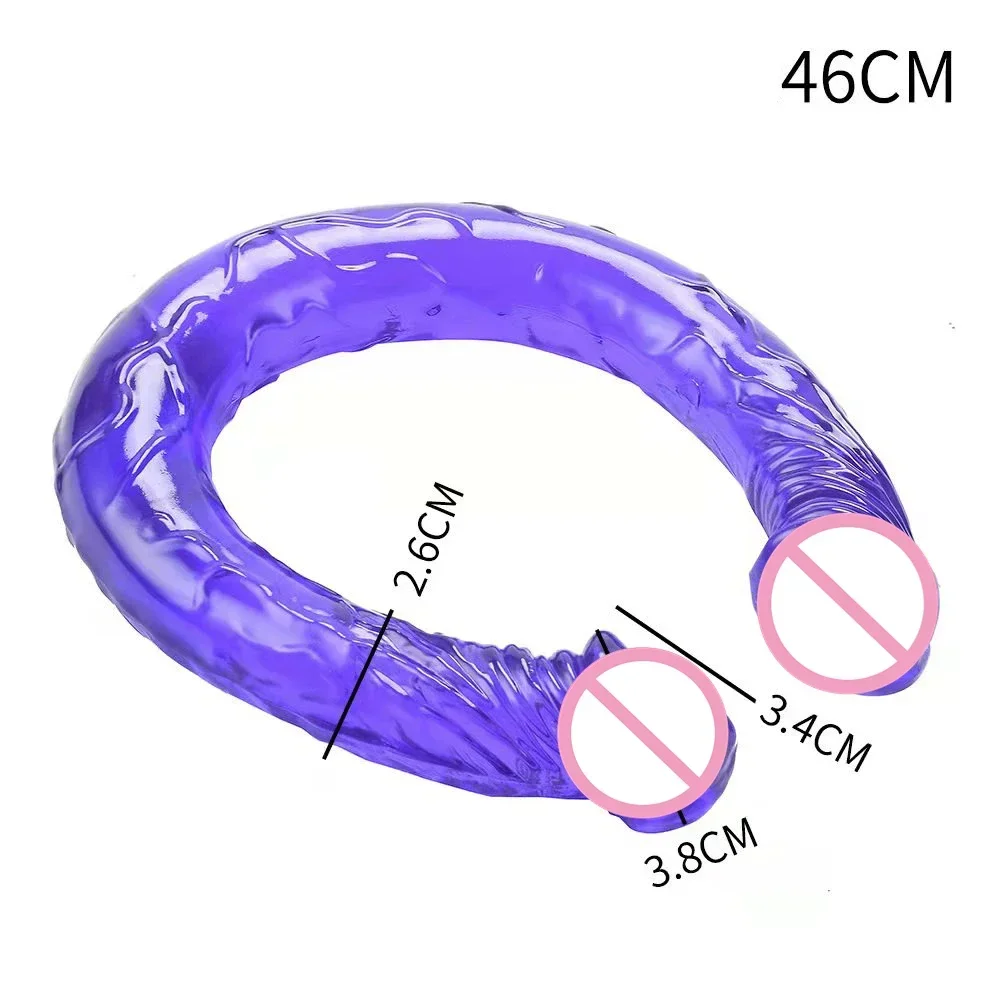 Double Ended Flexible Realistic Dildo for Women Couples Lesbian Big Jelly Material Adult Sex Toys LongDual Head PenisMasturbator