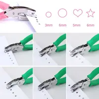 1Pc Hole Punch Heart/Round/Pentagram/Triangle/Square Hole Punch Metal Single Puncher Hole Embossing Device Paper Shaper Cutter 1