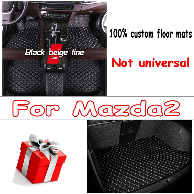 

Car Floor Mats For Mazda2 Mazda 2 Demio Toyota Yaris R DJ DL 2015~2022 Leather Mat Rugs Carpets Interior Parts Car Accessories