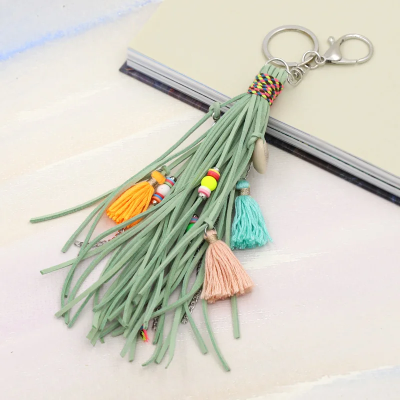 VONNOR Schmuck-Schlüsselanhänger Mehrschichtige Samtseil-Kette mit Legierungs-Quastenanhänger, Bohemian-Accessoires für Frauen – Detail 2