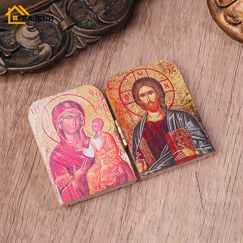 Christ The Teacher And Virgin Of Kazan Catholic Orthodox Icon Diptych for Travel Home Display Religious Gift
