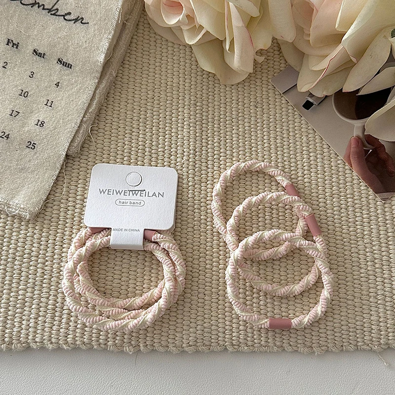 3 Stück Twill-Haargummis mit hoher Elastizität, schlichtes Design, vielseitig einsetzbar, für Pferdeschwänze, Alltags-Haarbänder – Detail 10