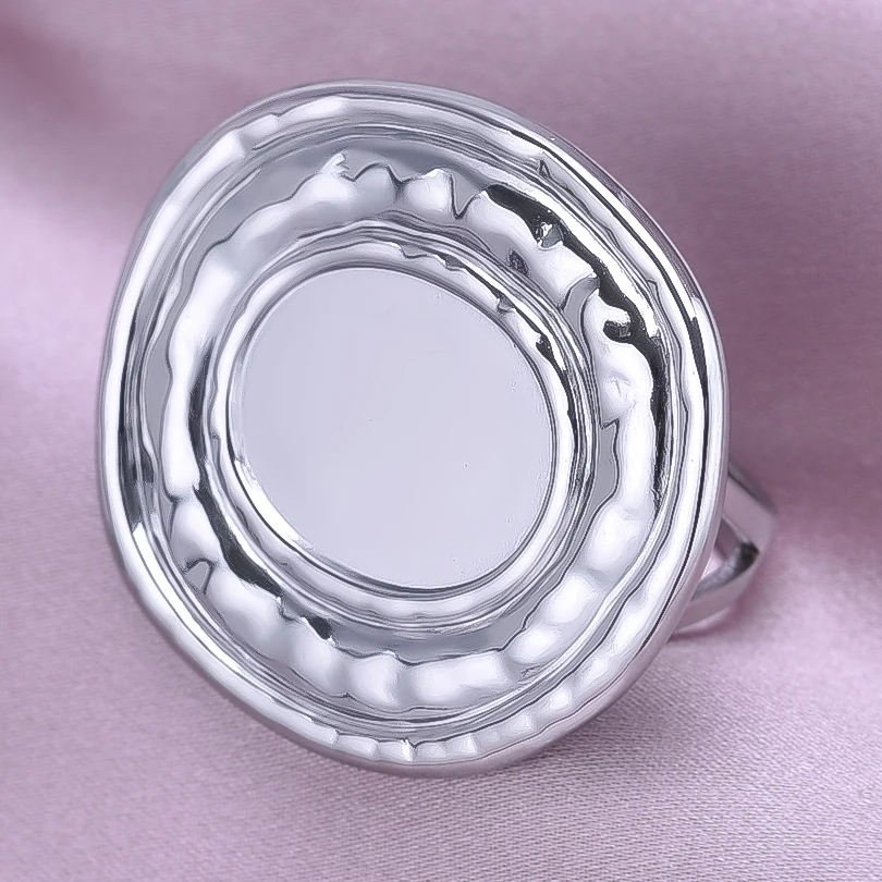 5 stücke Edelstahl Kurze Geometrie Ring Hand Diy Stein Bohrer Strass Silber Farbe Kein Verblassen Finger Schmuck Paar Ringe – Detail 23