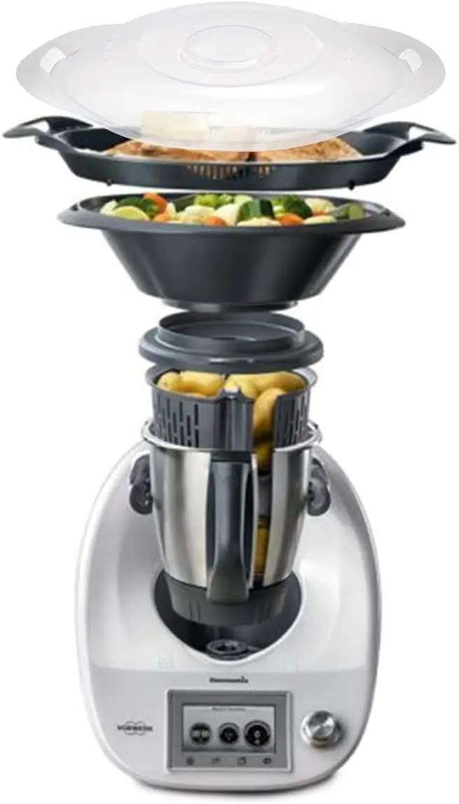 Glass Lid Heat Resistance Steaming Pan Cover Food Processor Robot Lid Food Steamer Clear for Thermomix TM5 / TM6 / TM31