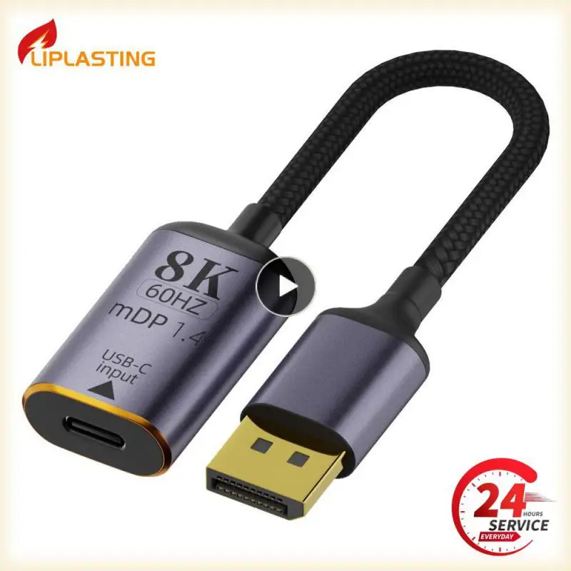 노트북 TV용 프리미엄 HDMI 호환 USB-C 비디오 어댑터, C타입 DP/미니 DP 변환기, 수-암, 8K 60Hz
