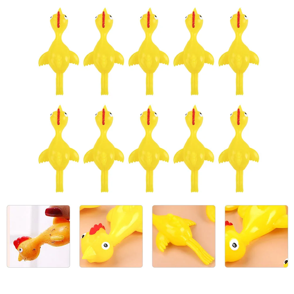 13 Pcs Soft Material Eject Turkey Child Flying Toys Rubber Chicken Tpr Finger Slingshot 5pcs rubber turkey catapult fidget toy finger slingshot chicken sticky flying elastic stress relief capsule finger toy