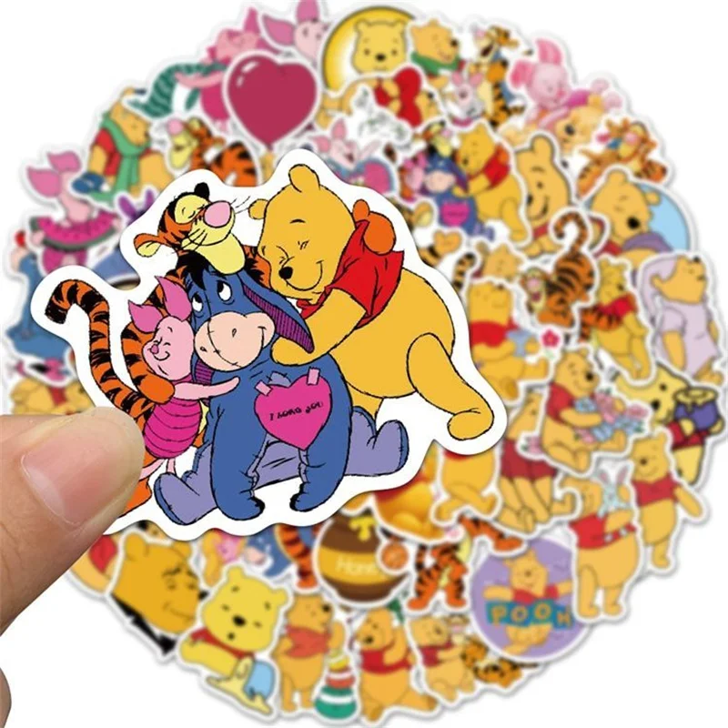 10/30/50Pcs Disney Winnie The Pooh Stickers Anime Style Pvc Phone Travel Luggage Laptop Helmet Graffiti Sticker Decals Kids Toy |