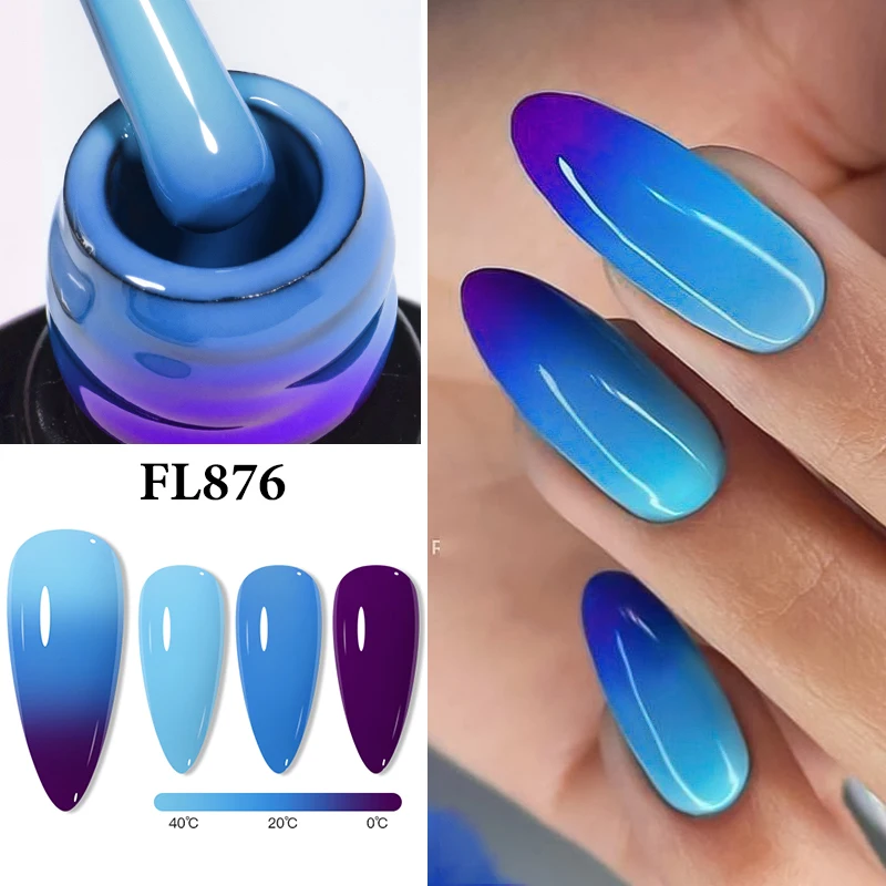 FOUR LILY 10 ml Thermo-Nagellack, 3 Farben wechselnd, semi-permanent, Soak Off UV/LED Nail Art Gel-Lack für Maniküre-Design – Detail 12