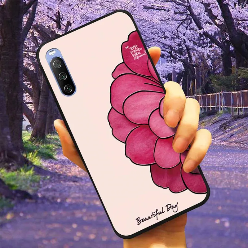 3D Flower Relief Soft Silicone Emboss Phone Case Cover