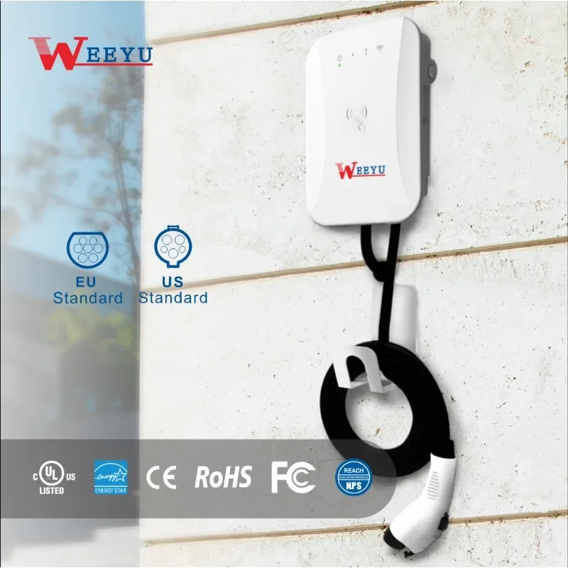 

Weeyu OEM/ODM 16A 32A электрическое зарядное устройство wallbox, автомобильная станция, ev зарядка SAEJ1772 IEC 62196-2 для дома или коммерческого использования