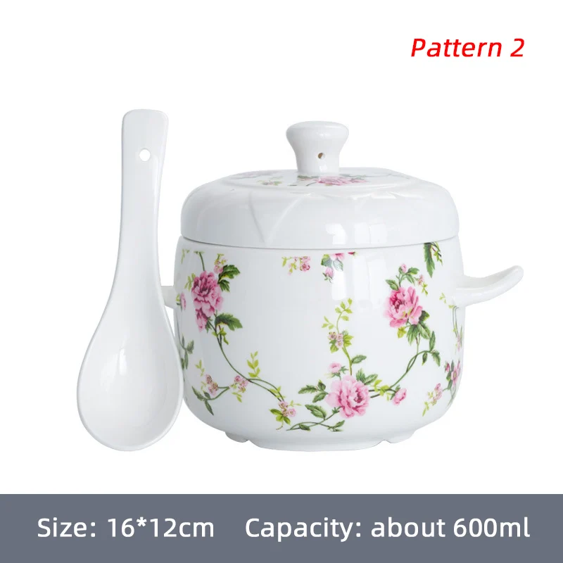 Casserole Pot Ceramic Stew Pan Stockpot Soup Cooking Dish Lid Cookware  Stewpan French Bowl Kitchen Onion Handle Bowls 