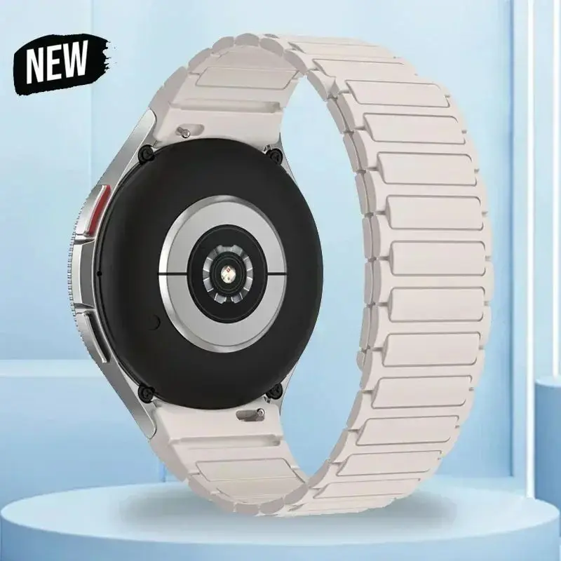 Sleek 20mm Silicone Magnetic Watch Band - No Gap Design